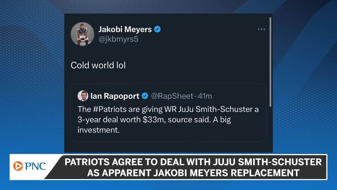 JuJu Smith-Schuster contract details: How Patriots WR's contract compares  to Jakobi Meyers' deal with Raiders