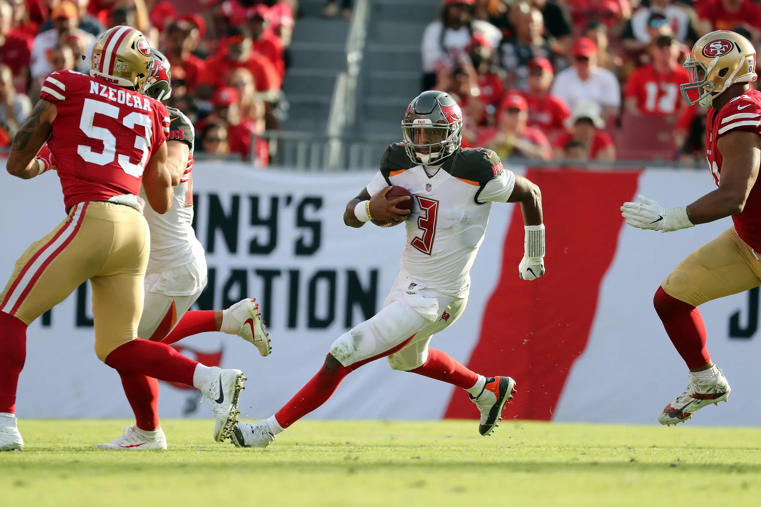 Vegas spread, over/under for the Buccaneers and 49ers matchup