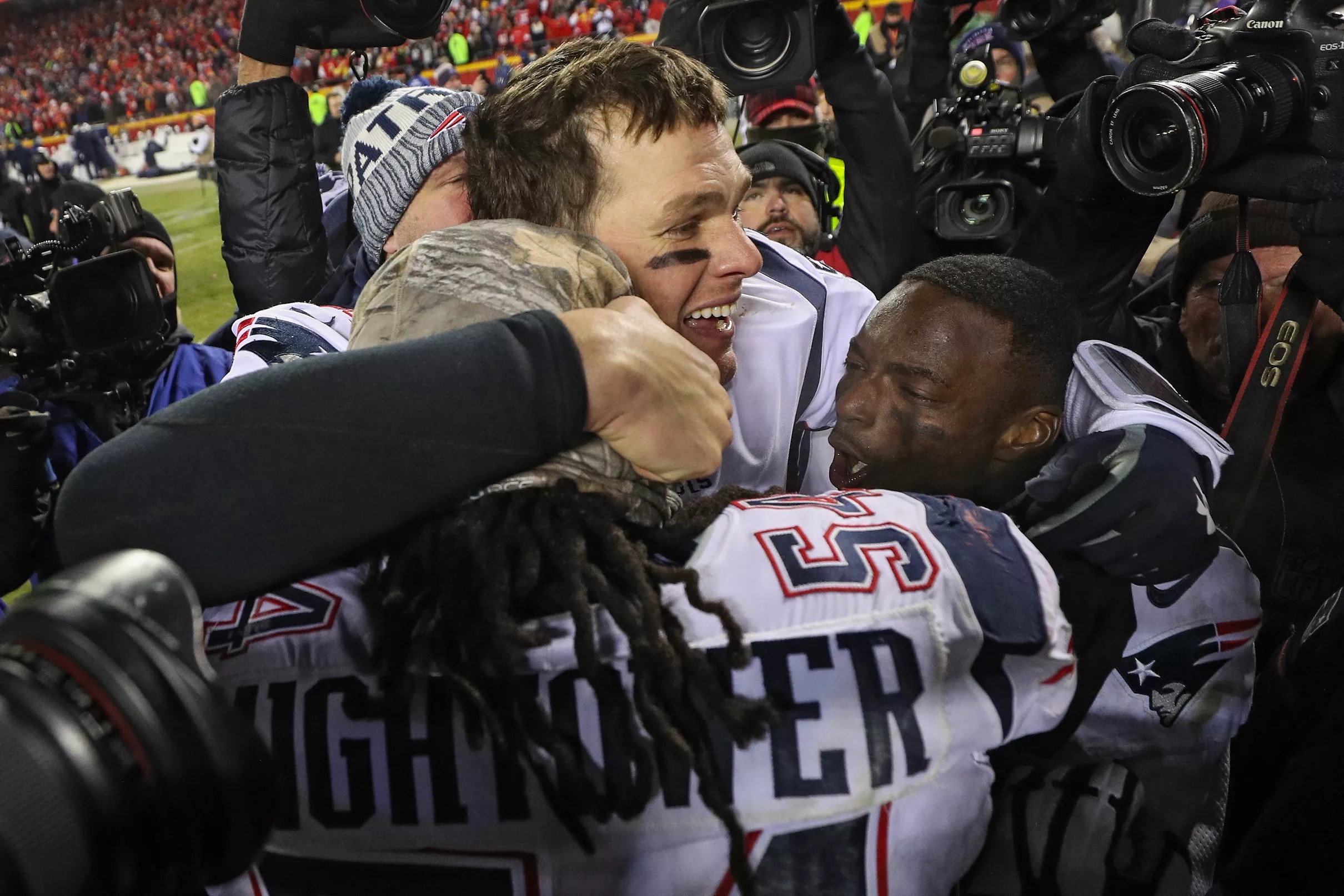 Go Behind The Scenes Of The Patriots’ Win In The AFC Championship Game.