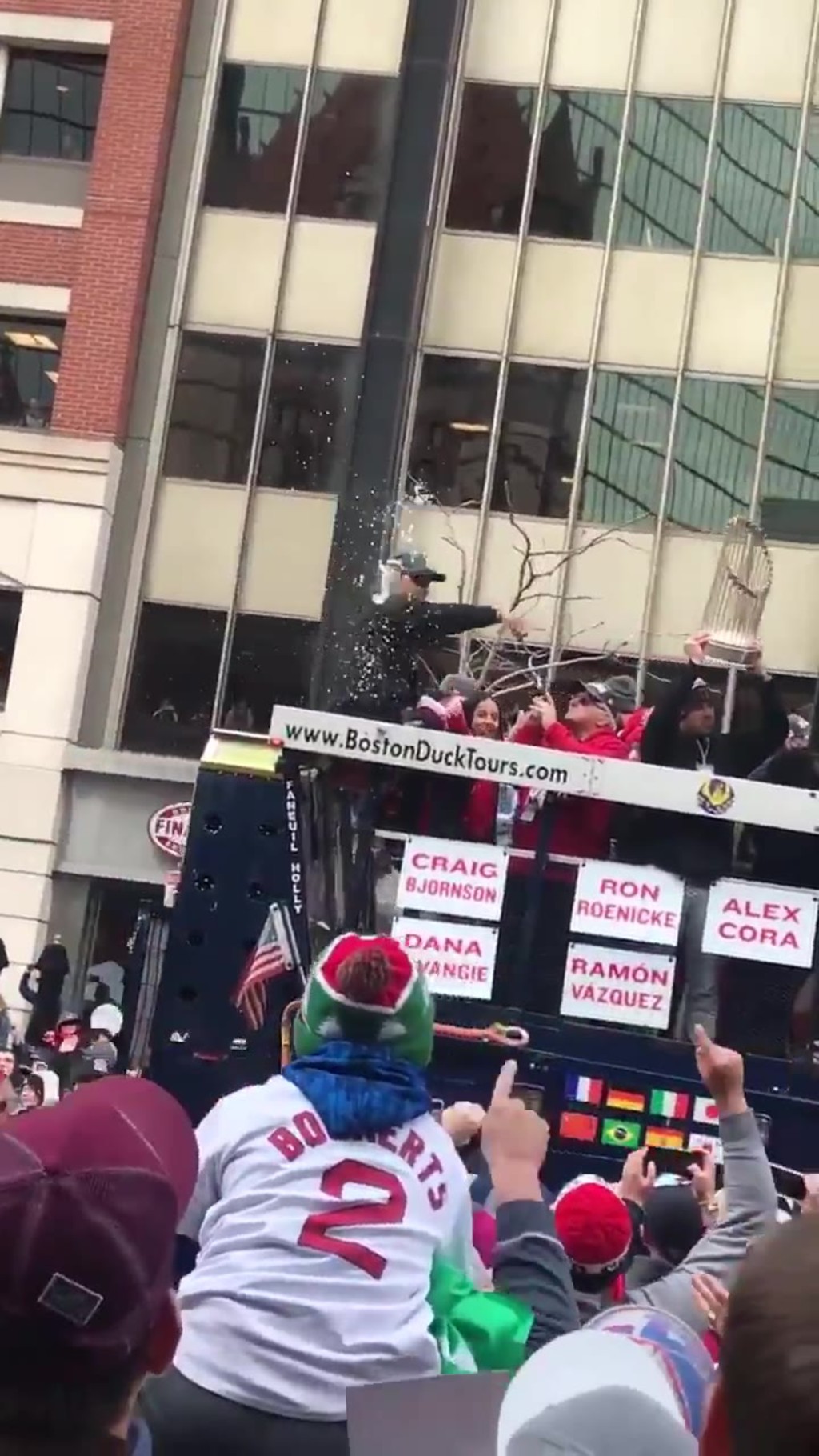 Manager hit, World Series trophy damaged by full beer cans thrown