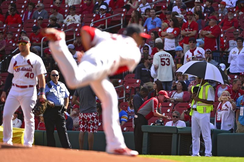 Carlos Martinez participates in National Anthem standoff A Hunt and Peck
