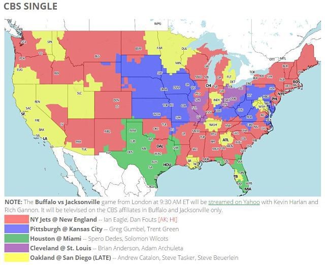 NFL TV Maps for Week 12