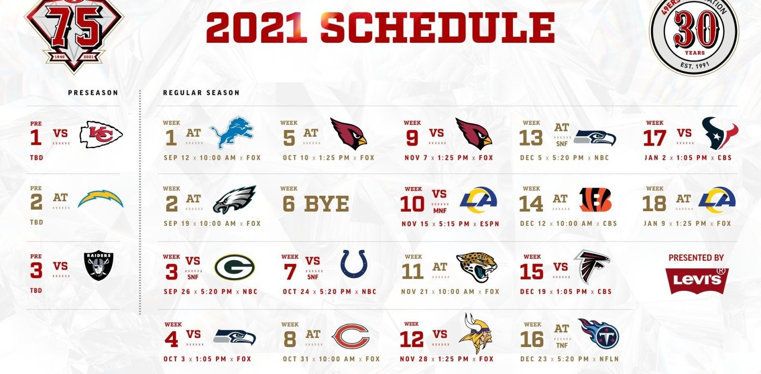 niners schedule 2022