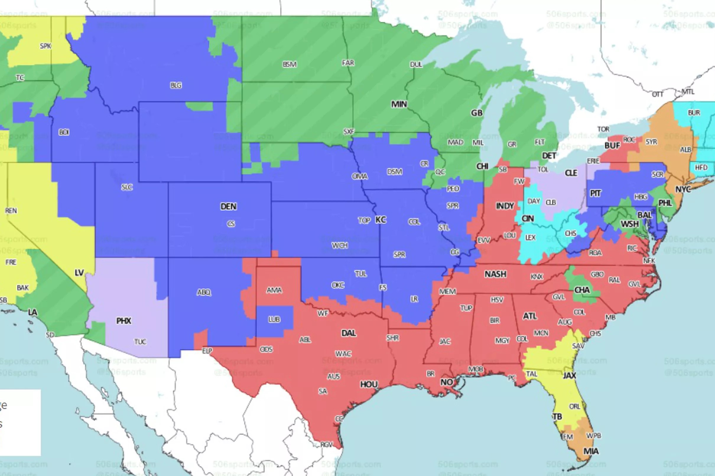 NFL Distribution Maps What games will you see in Week 15 before the