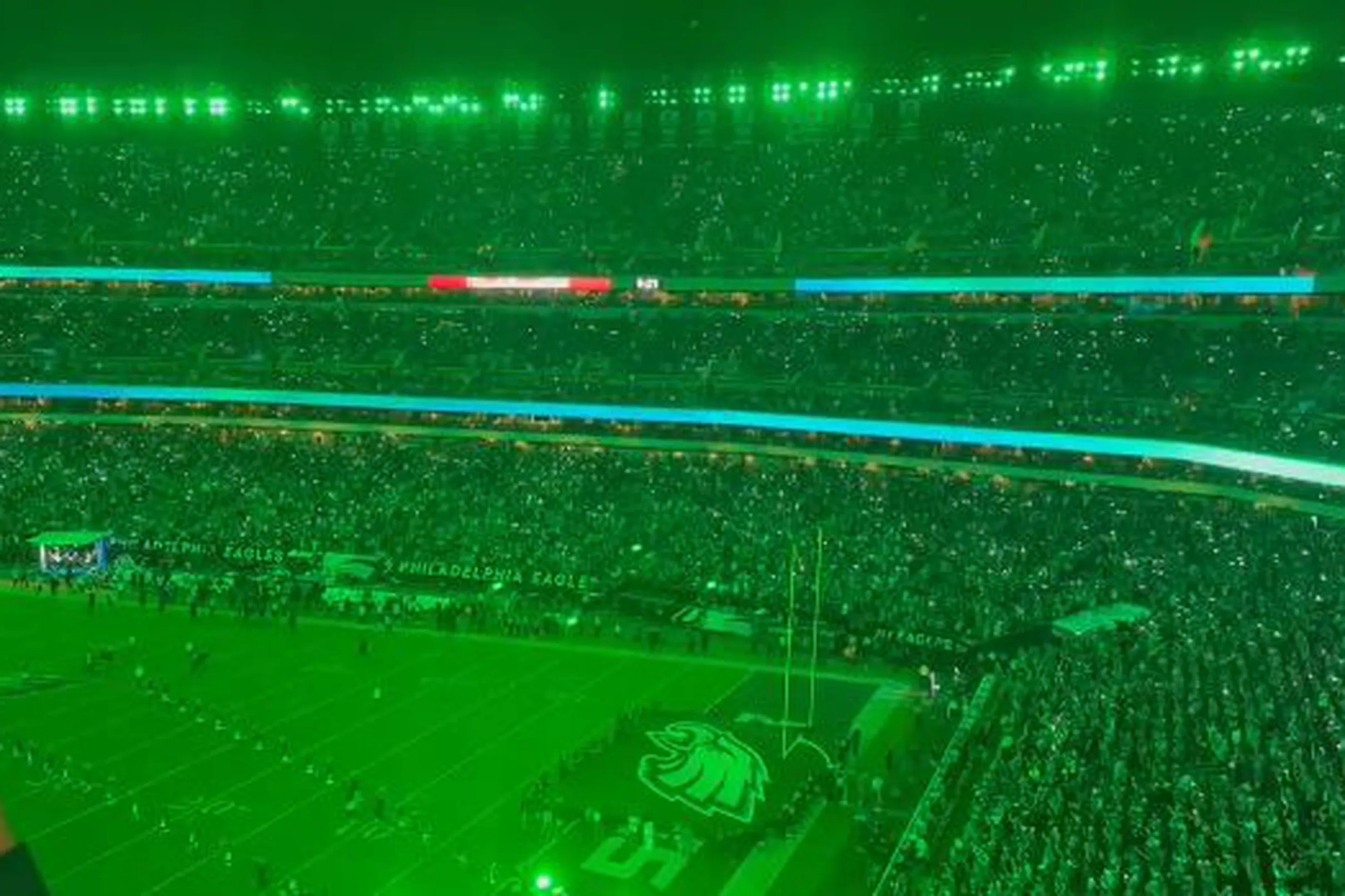 During Eagles' games, the Linc's field will glow green under the stadiums  new LED lights