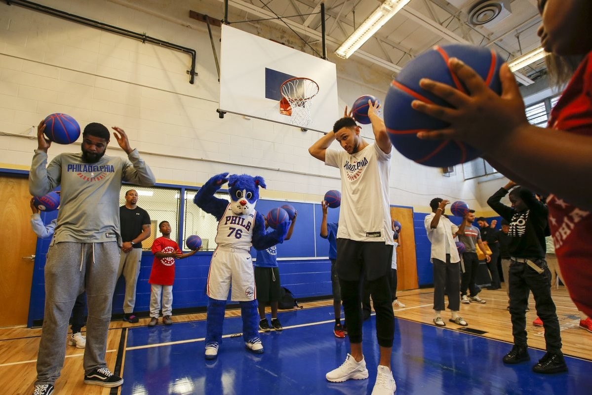 Sixers Ben Simmons and Amir Johnson help unveil PAL center