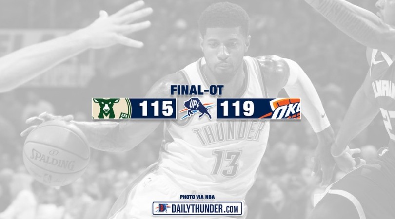 Recap Thunder Prevail In Overtime Beat The Bucks