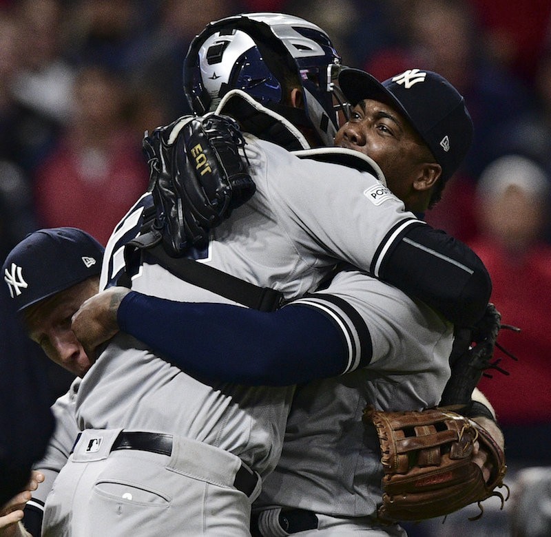 Yankees Go Crazy After Shocking Alds Game 5 Victory Over Cleveland Indians Photos 6920