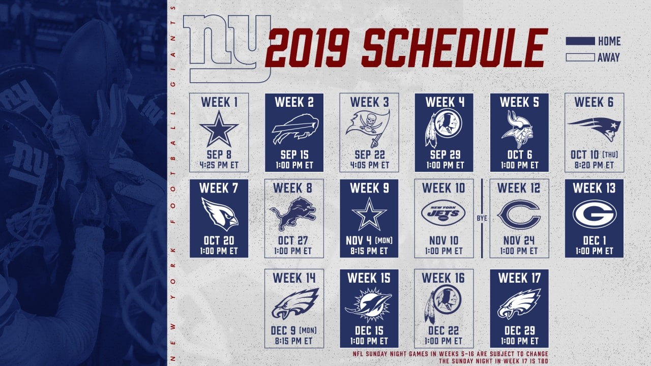 Assessing 2019 New York Giants regular season schedule
