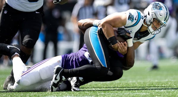 Vikings beat Panthers 21-13 boosted by Harrison Smith's sacks. fumble  recovery for touchdown