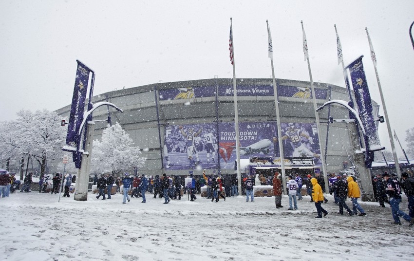 It's starting to look a lot like a winter whiteout ❄️ Wear white on 12.24 ⚪  Minnesota Vikings, By U.S. Bank Stadium