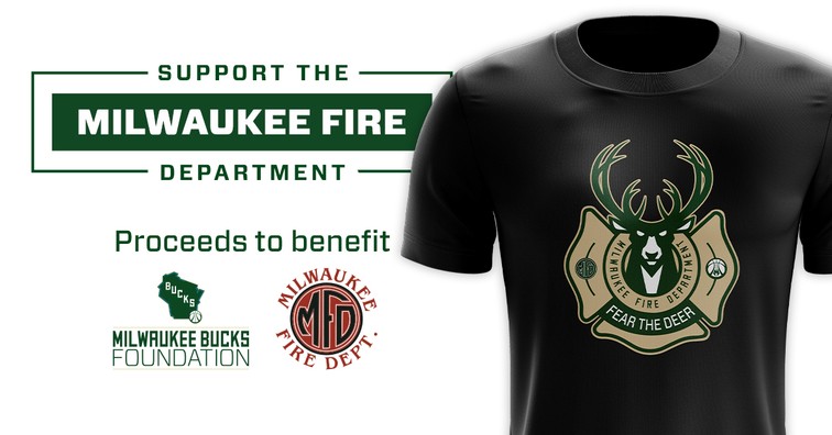 milwaukee bucks fire department shirt