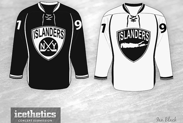 islanders black and white jersey