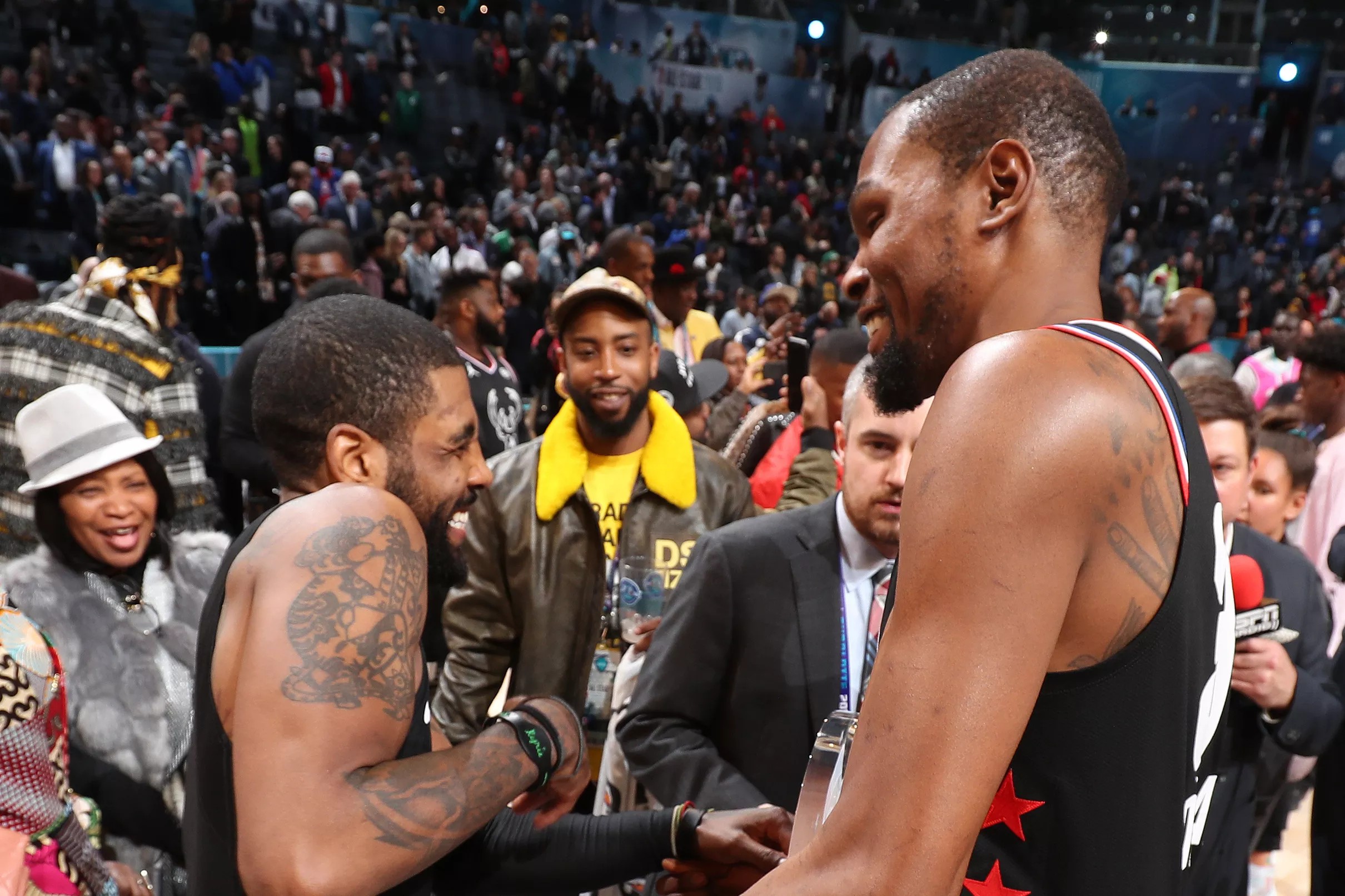 kd and kyrie to the nets