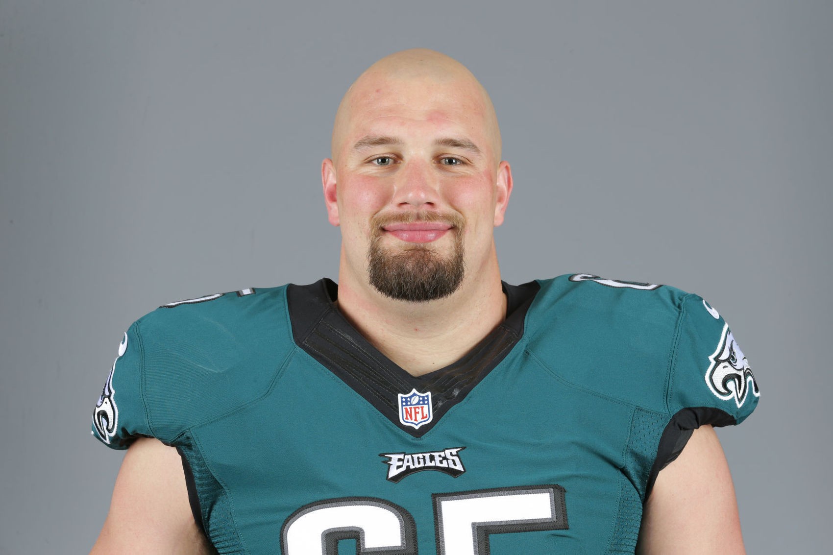 Lane Johnson was one of the Philadelphia Eagles behind the postgame dog