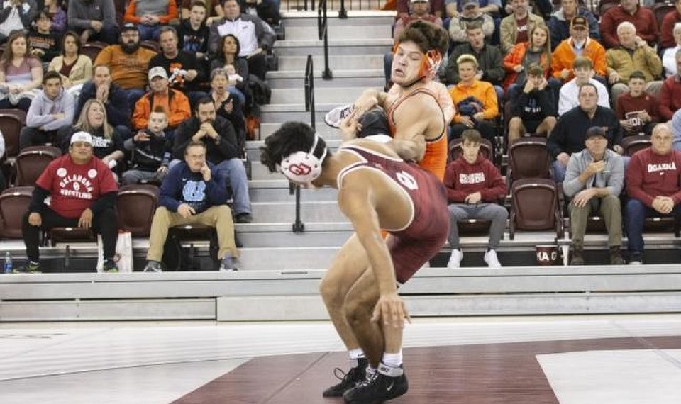 Bedlam wrestling Tight wins lift OSU to dual victory at OU