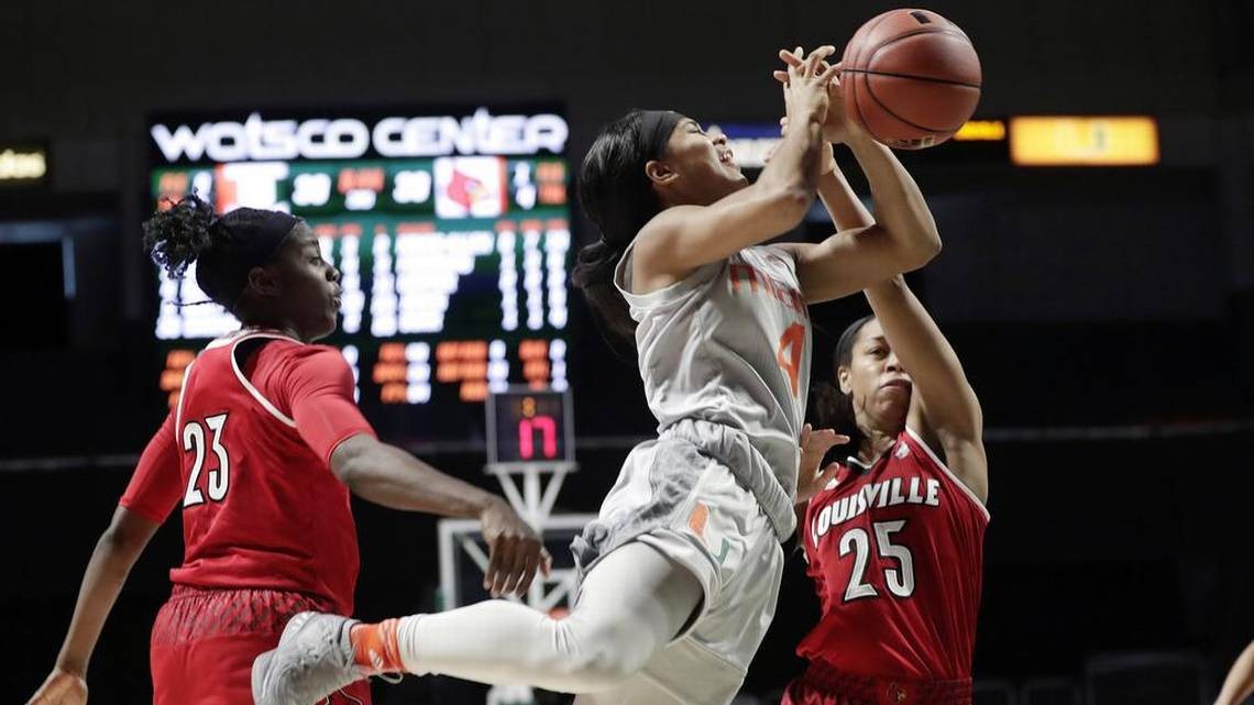 University of Miami vs. Louisville women's basketball game recap, Thur