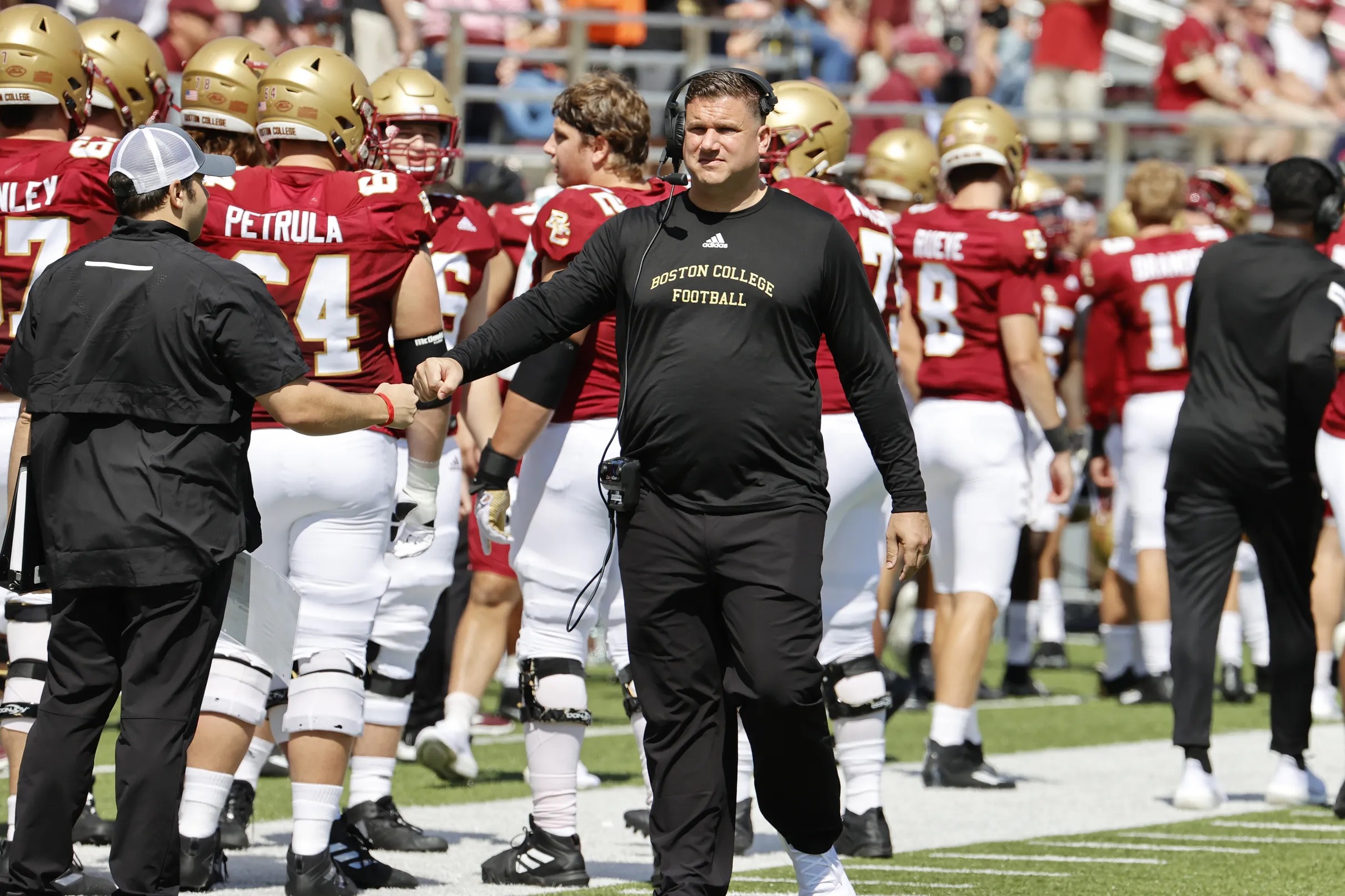 Boston College Football and Offensive Line Coach Matt Applebaum Reunite