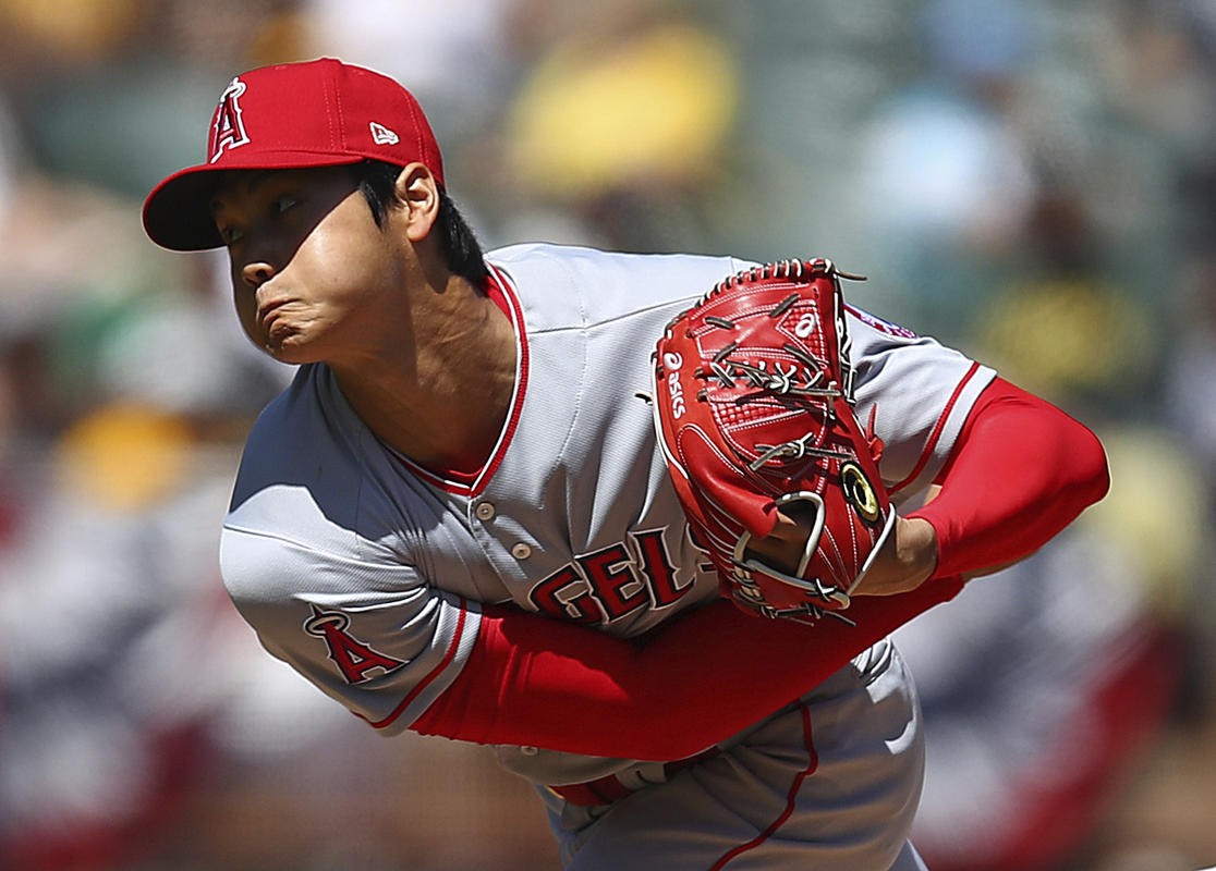 MLB roundup Ohtani wins MLB pitching debut as Angels beat A's 74