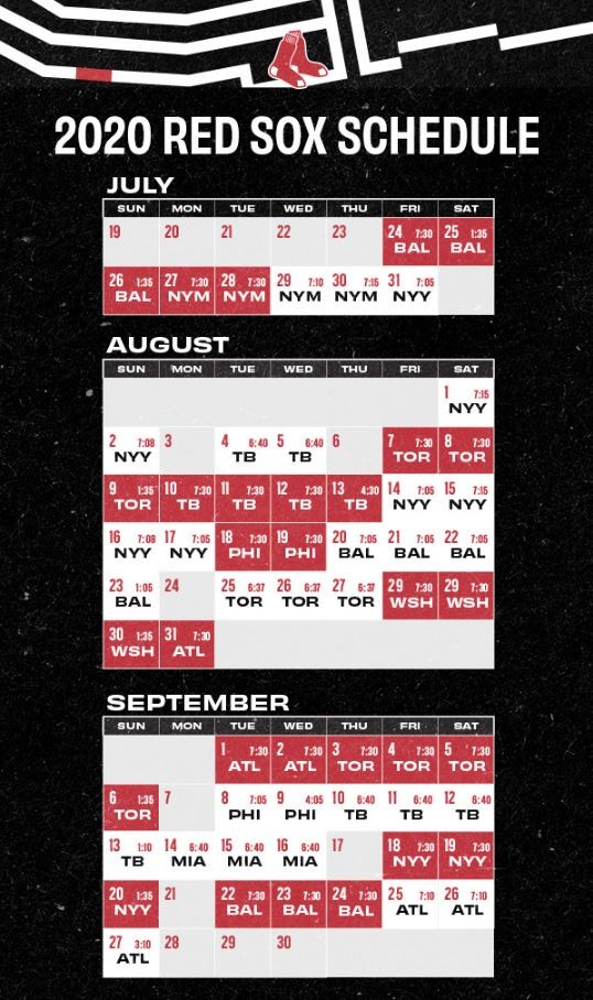 2018 mlb schedule red sox