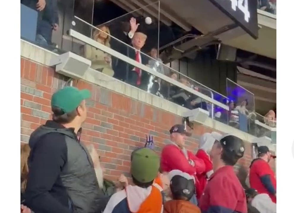 Viral video shows Donald Trump hitting child in head with baseball he