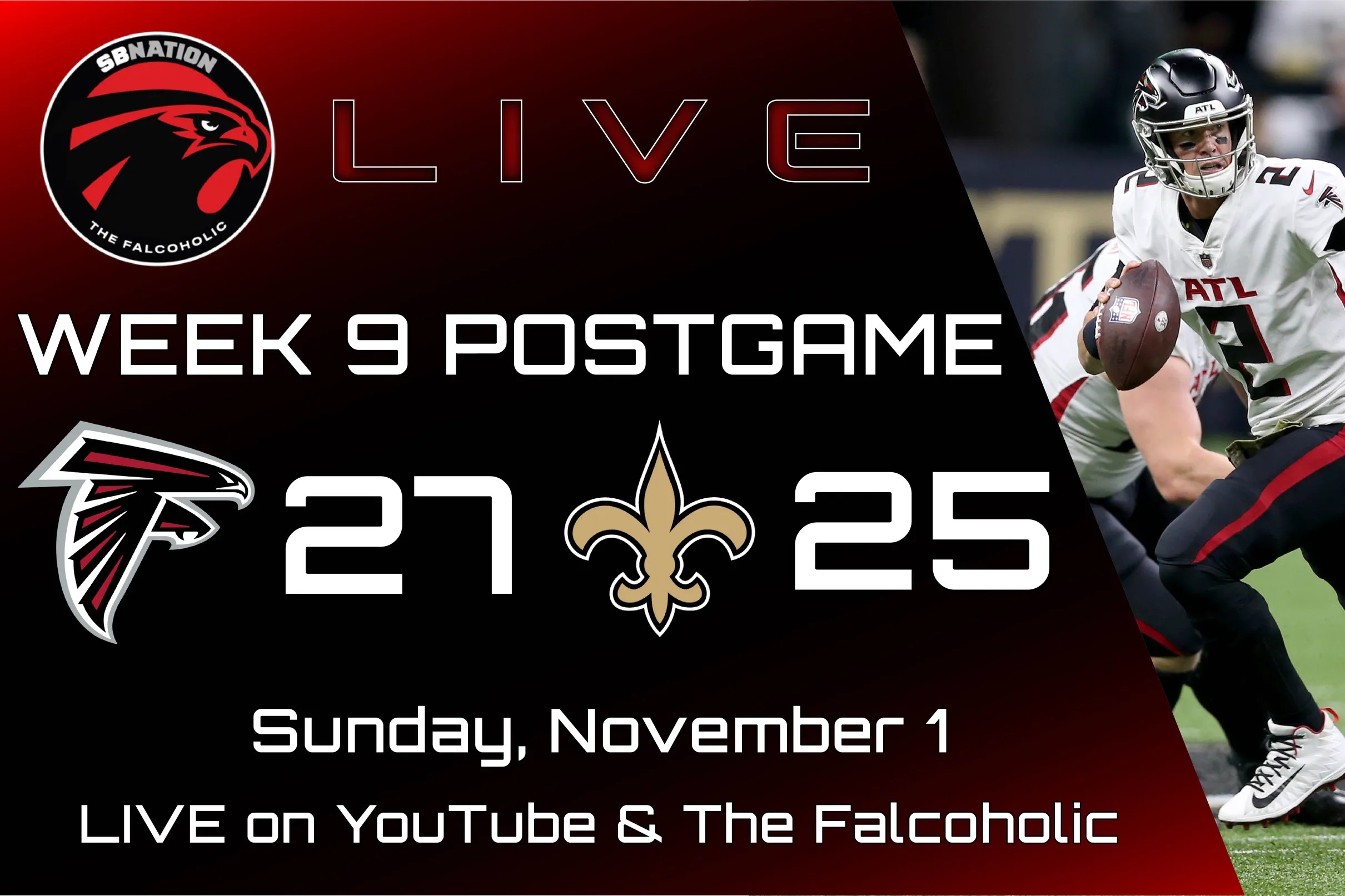 LIVE: Falcons vs Saints Week 1 Postgame Show