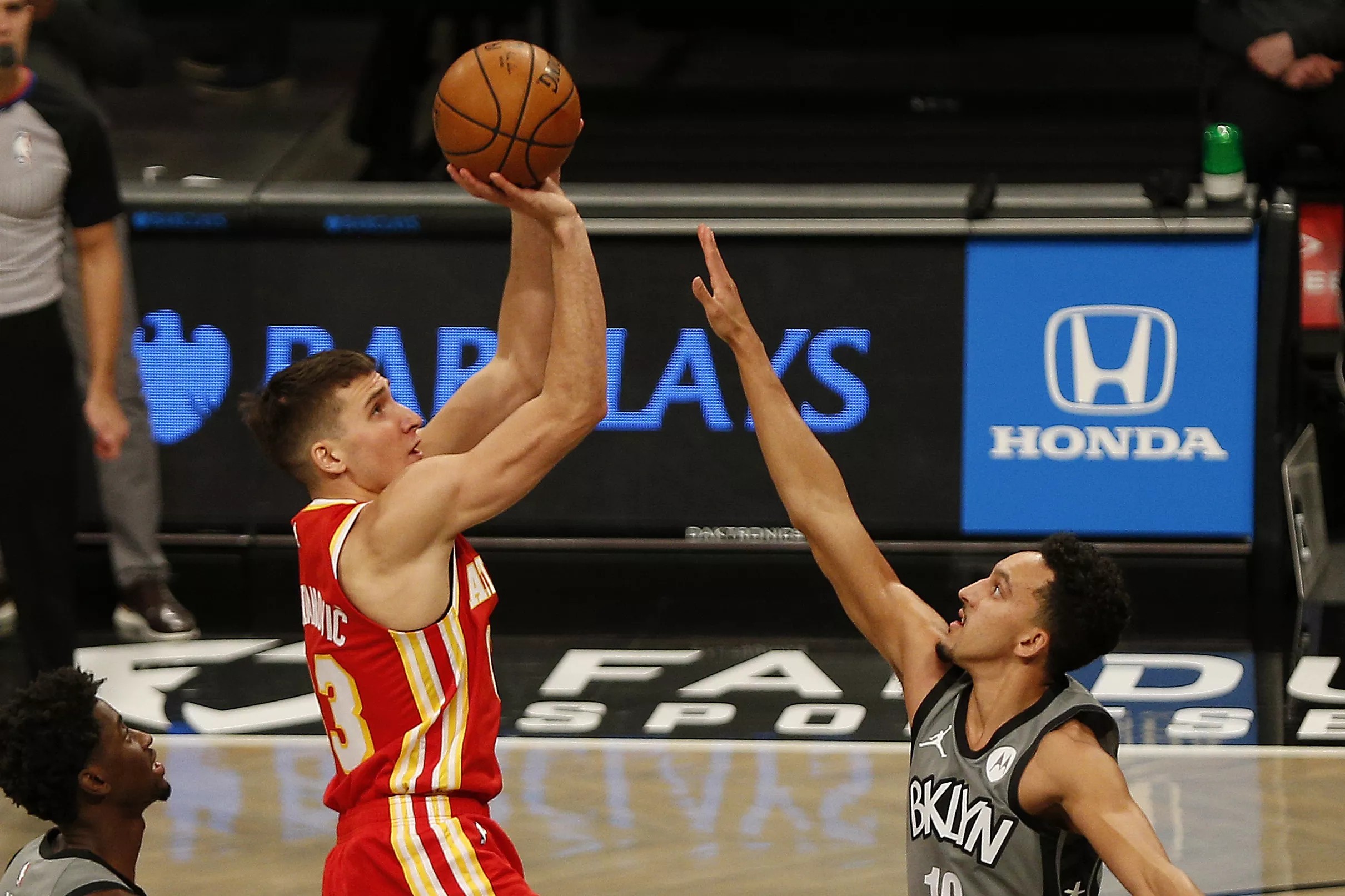Nets outlast Hawks in high scoring affair, 145141