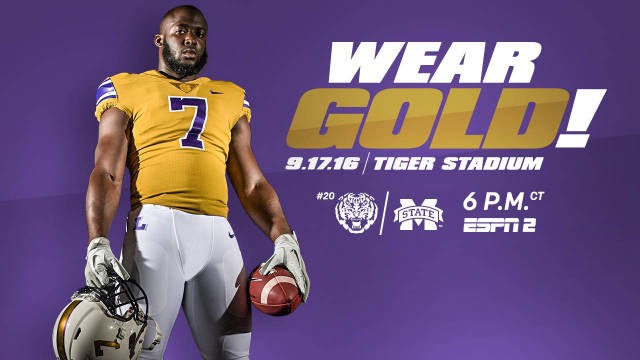 LSU to wear 'Gridiron Gold' uniforms on Saturday vs. Mississippi State