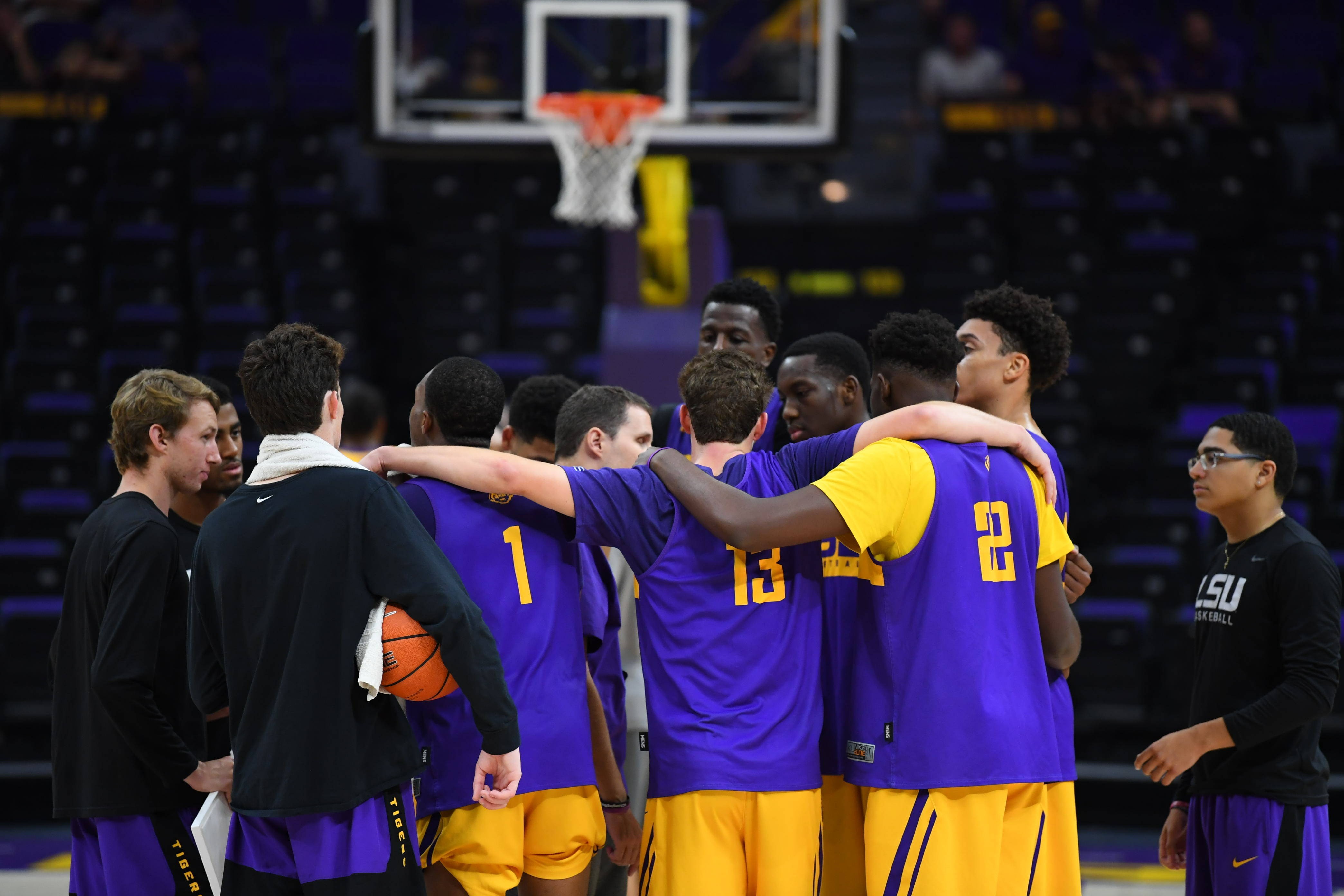 Tiger Hoops Practices Before Football Game