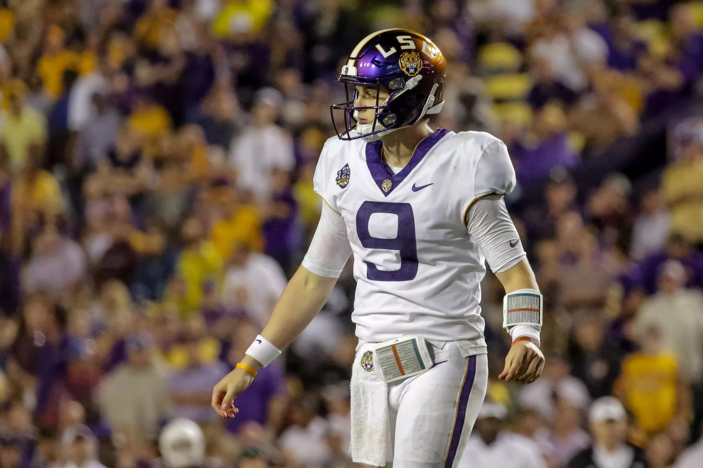 LSU quarterback met with the media.