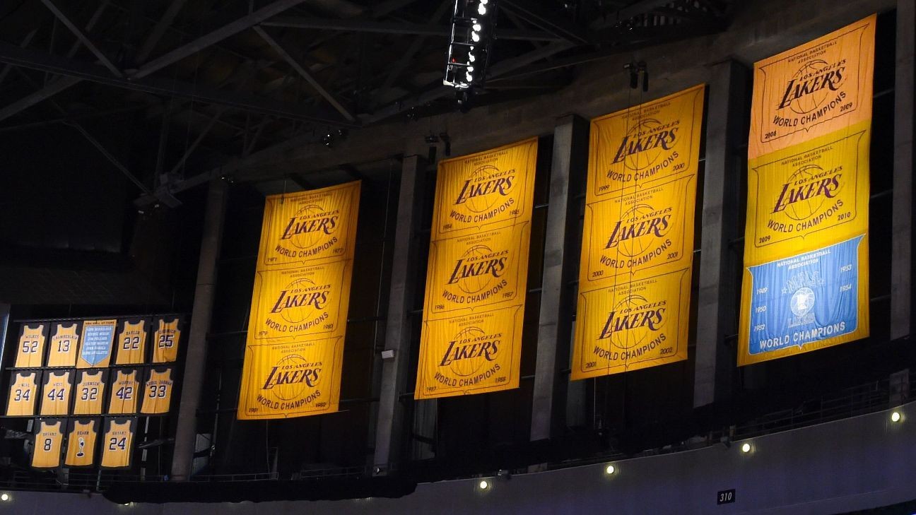 Lakers unveil NBA title banner, then barely beat lowly Rockets - Los Angeles  Times