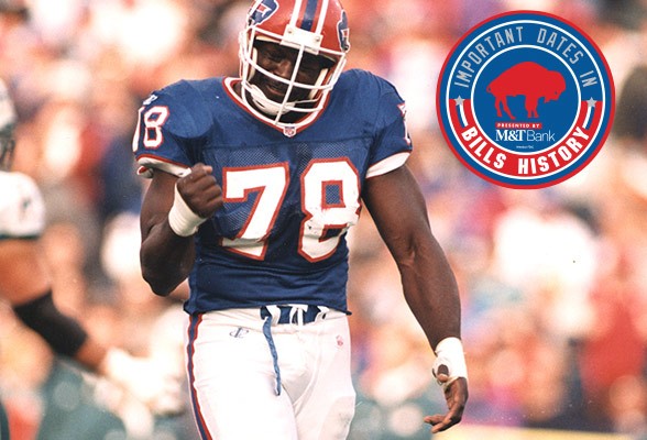 Important Dates in Bills History: Jan. 9, 1991. Bruce Smith named NFL Def  Player of the Year