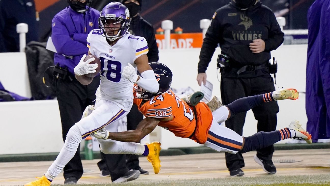 Vikings' Justin Jefferson right in middle of rookie of year race