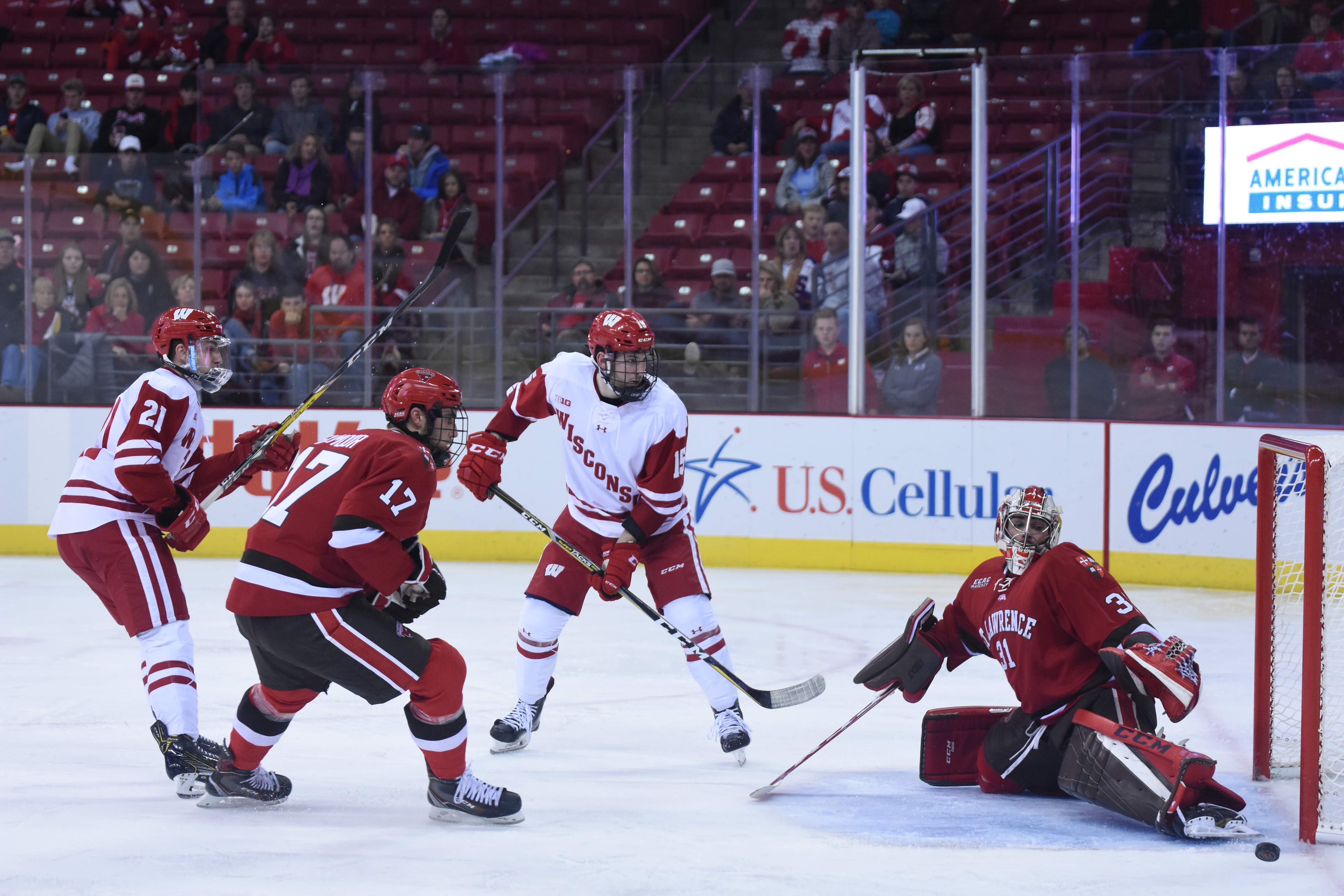 Men’s hockey: Wisconsin ties series with St. Lawrence, falls to No. 7