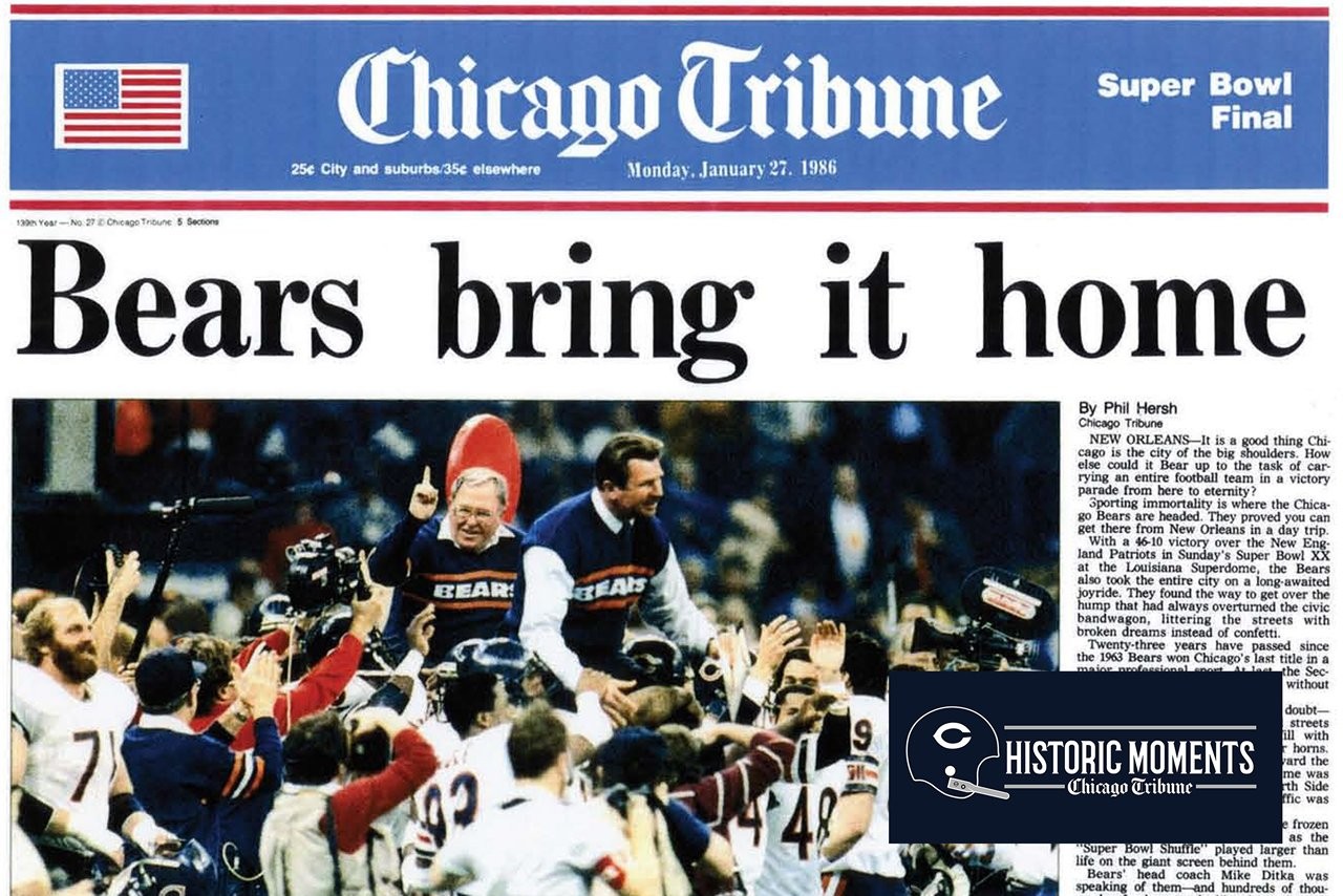 Bears won Super Bowl 32 years ago Friday
