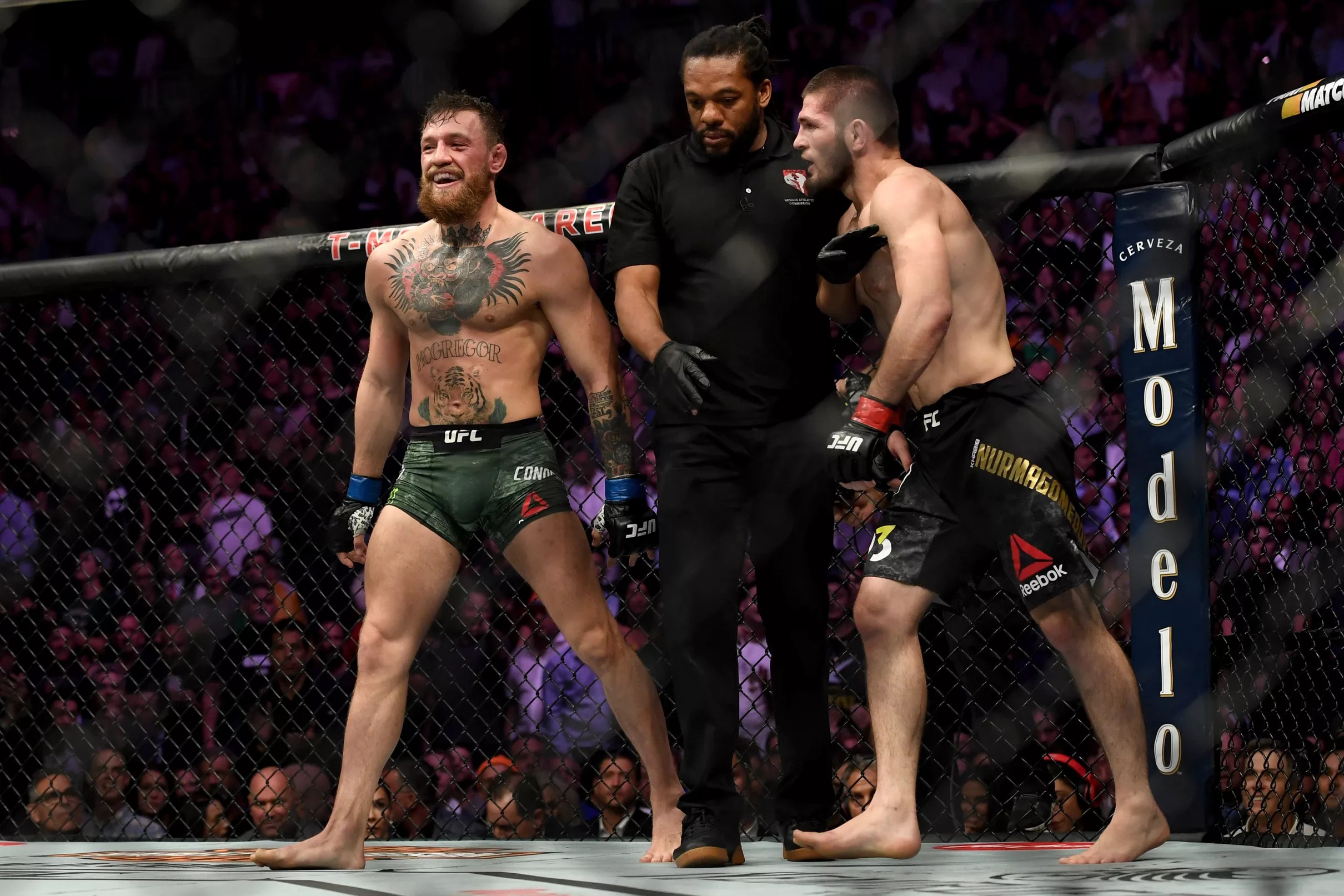 Conor McGregor calls out Herb Dean, Khabib Nurmagomedov on Twitter.