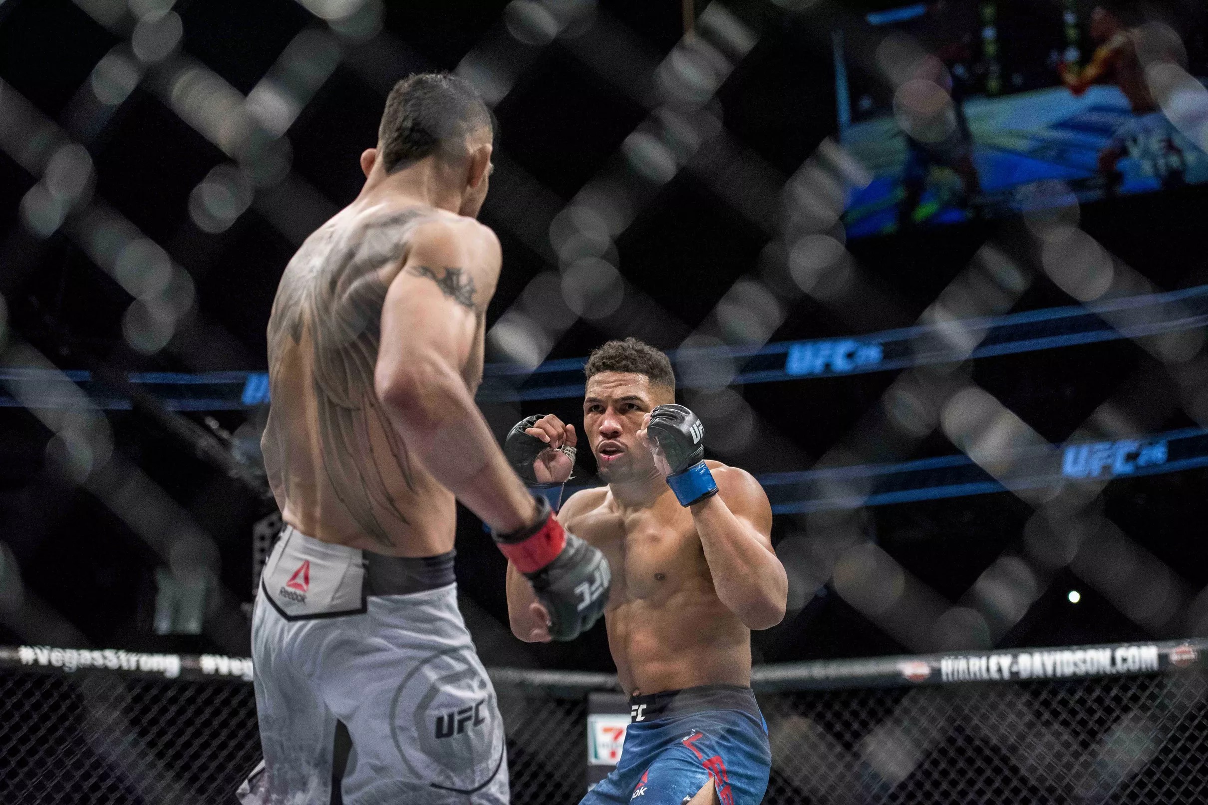 Tony Ferguson finished Kevin Lee in the third round of their interim title ...
