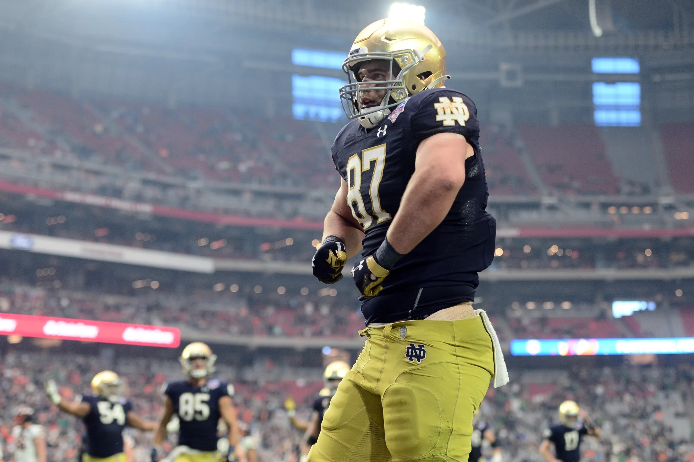 Who scores the first touchdown of the Notre Dame Football season? (and