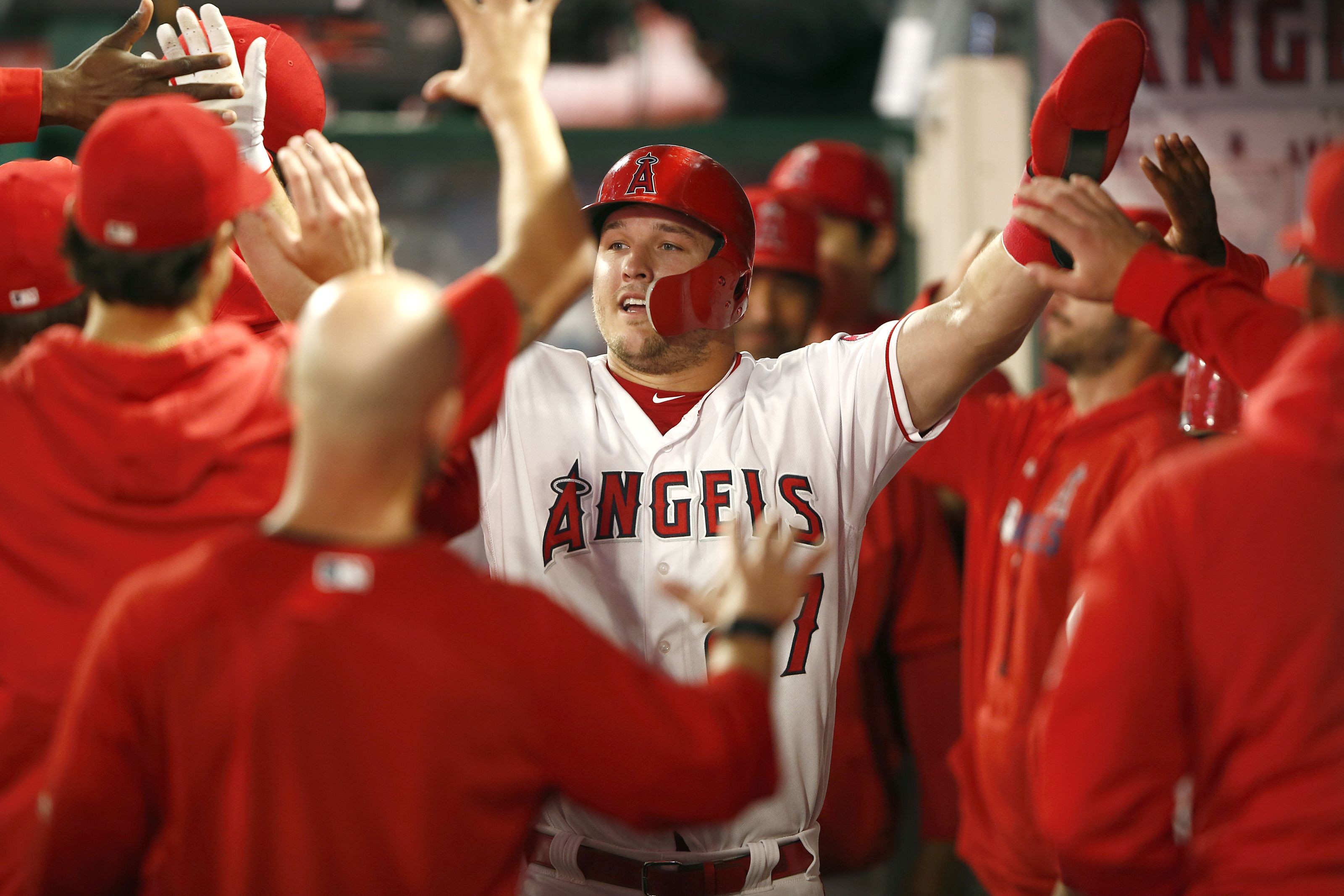 Mike Trout Los Angeles Angels Youth Replica Road Jersey - Baseball