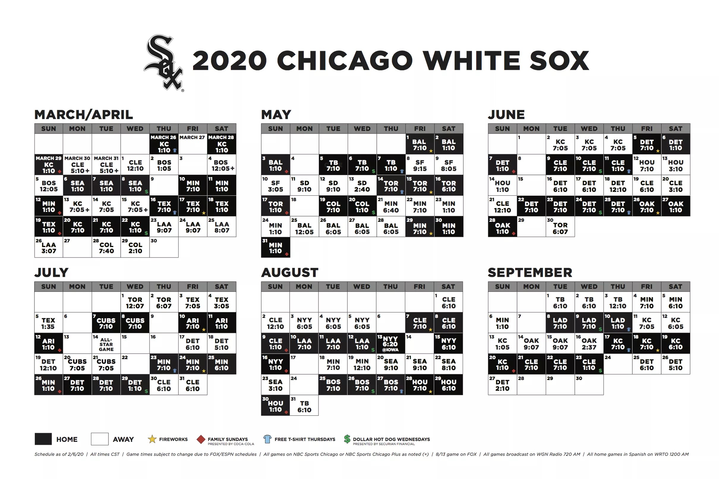 White Sox Game Schedule 2024 Hetty Laraine