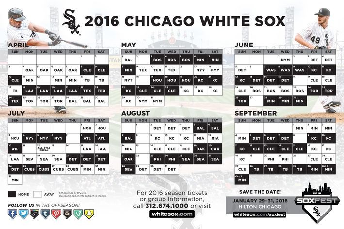 White Sox 2016 Schedule Announced