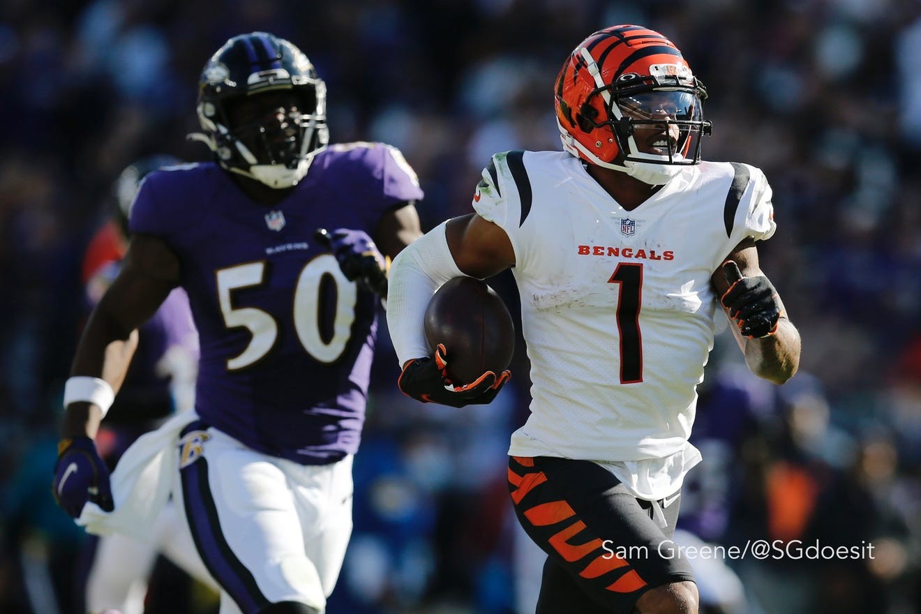 Bengals' Ja'Marr Chase scores 82yard touchdown, sets NFL rookie record