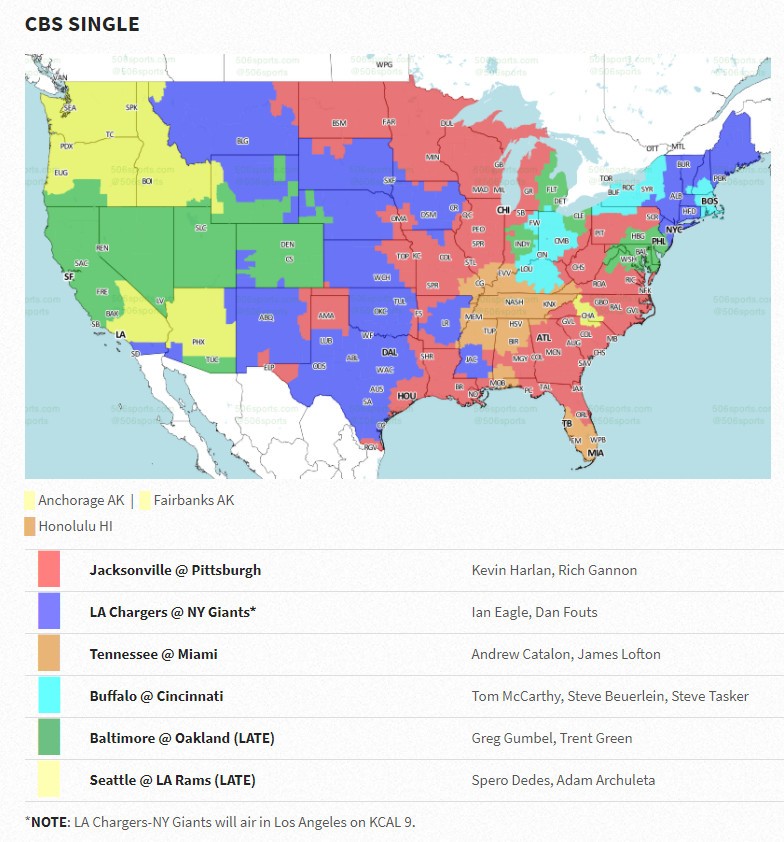 NFL Week 5 TV coverage map Will you get Bills vs Bengals?