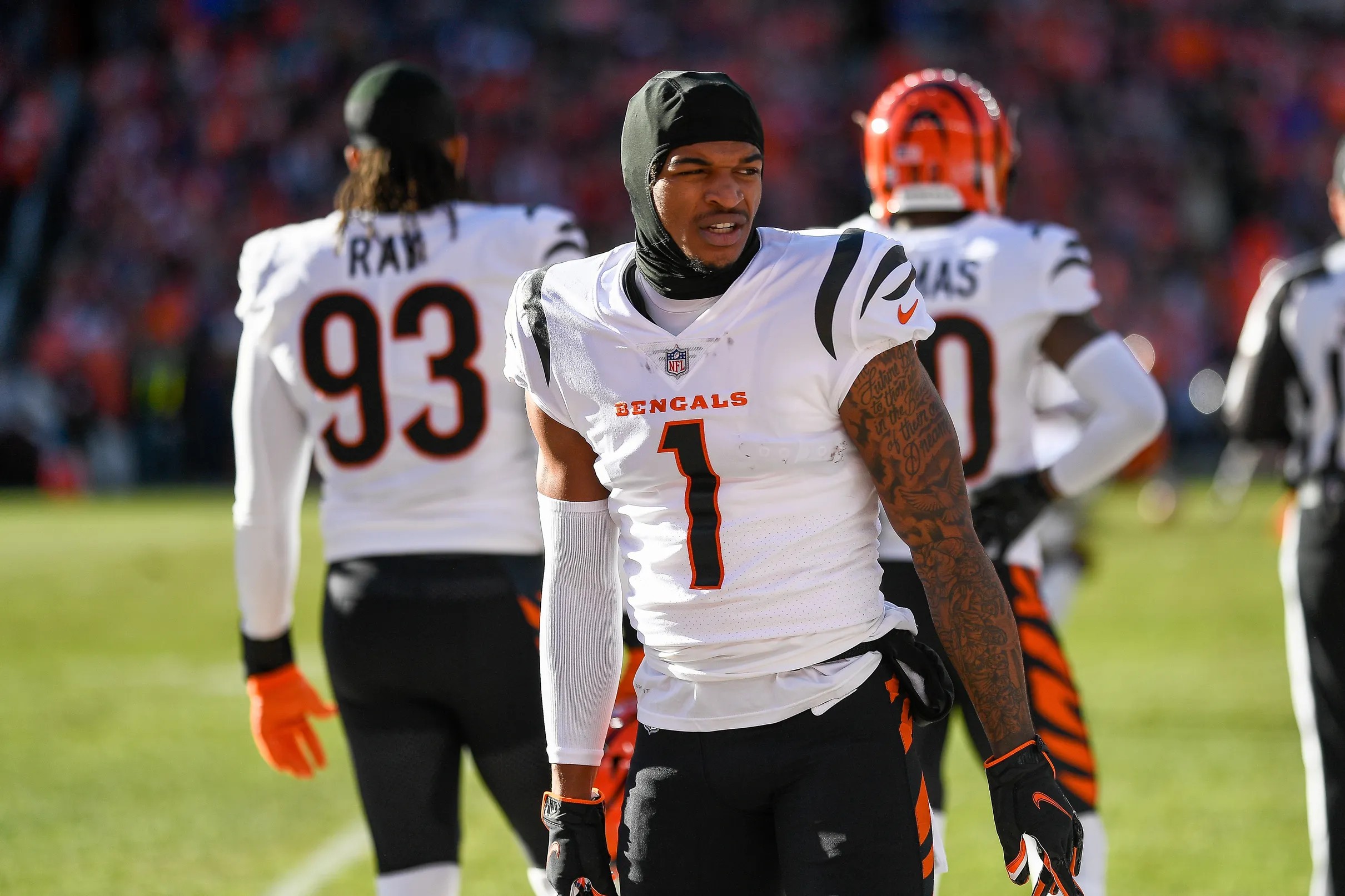 Cincinnati Bengals Ja'Marr Chase, Trey Hendrickson and Joe Mixon