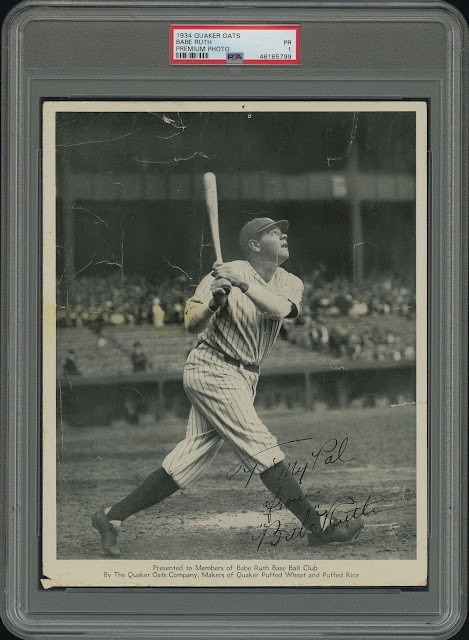 1934 Quaker Oats Premium Photo Pickup The One And Only Babe Ruth