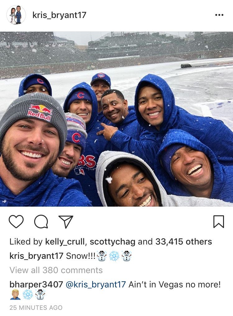 Cubs ain't afraid of no snow, drop epic Wrigley Wonderland selfie