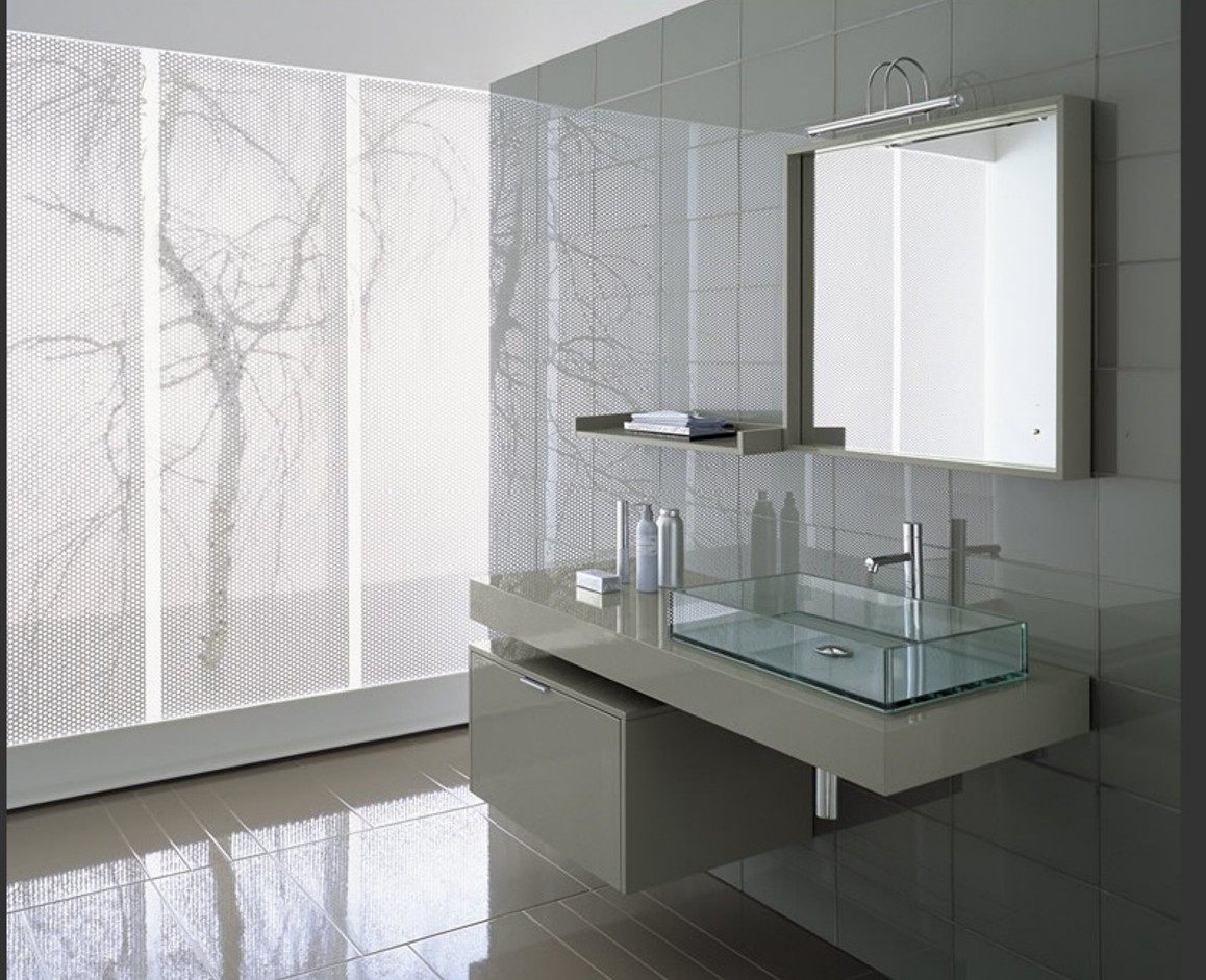 Contemporary Glass Bathroom Vanity