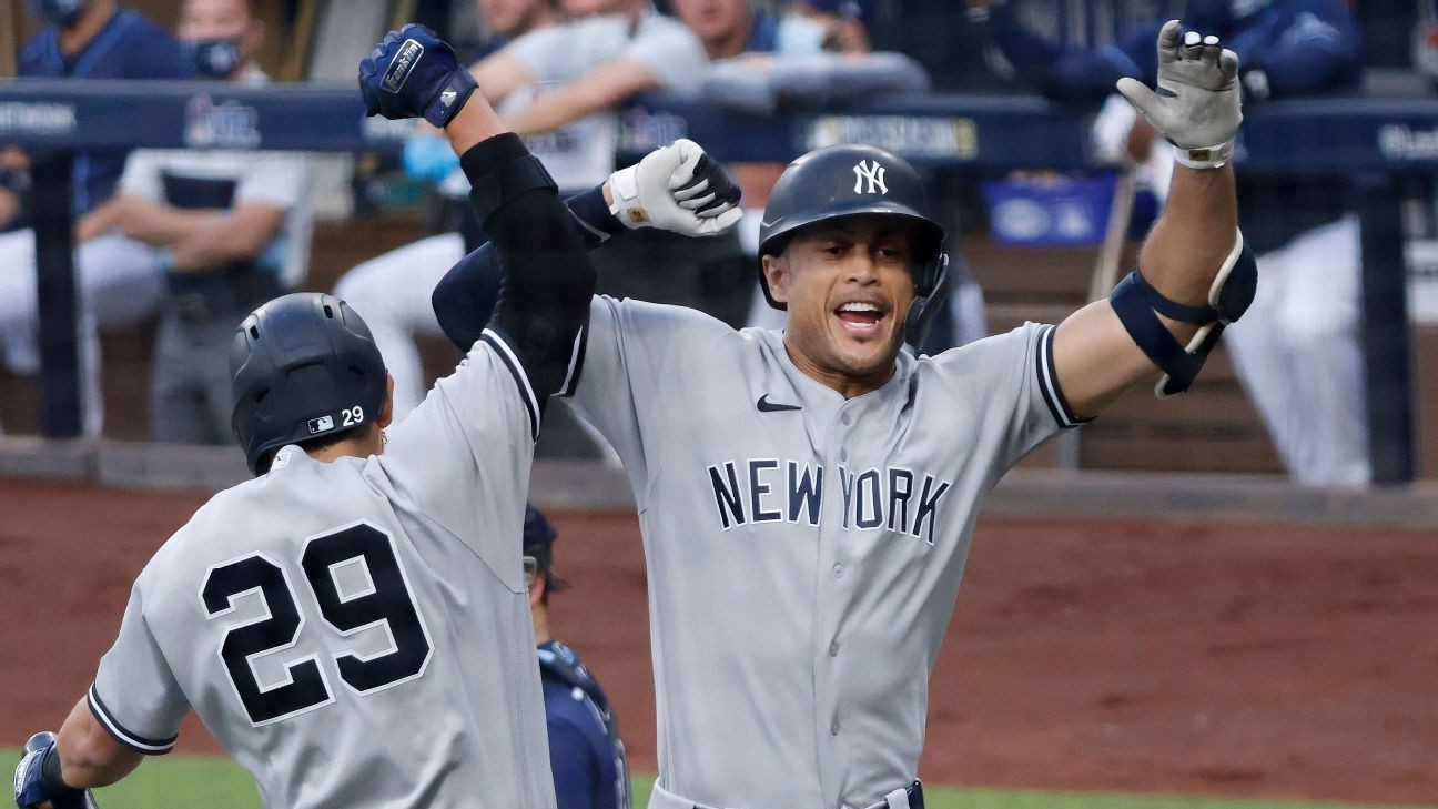 New York Yankees' Giancarlo Stanton Rocks MLB Playoffs With Epic 118.3 ...