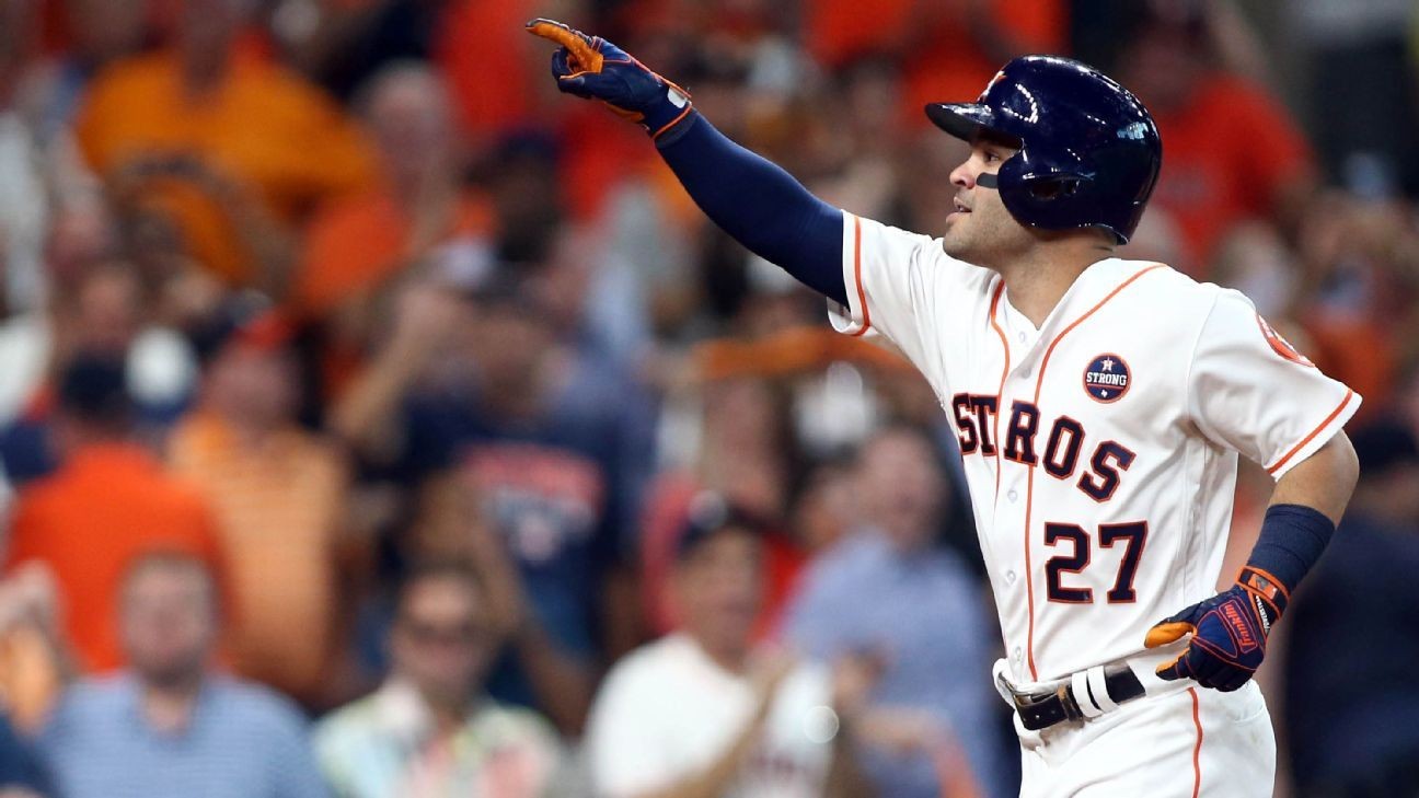 Jose Altuve hits 3 home runs in Astros' playoff opener vs. Red Sox