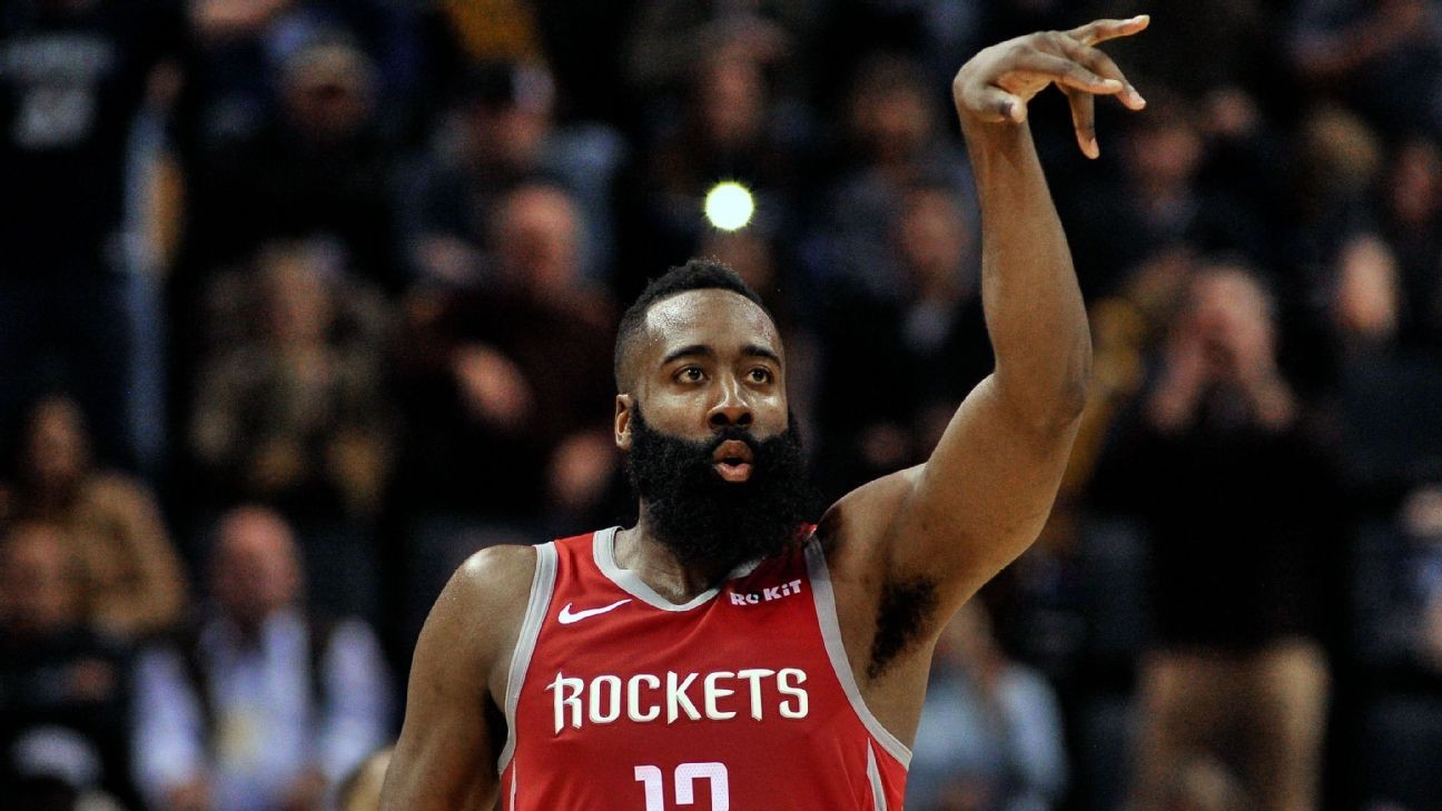 James Harden sets Rockets record with 36 firsthalf points